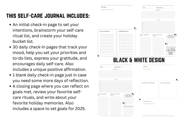 Holiday Self-Care Journal for Mothers