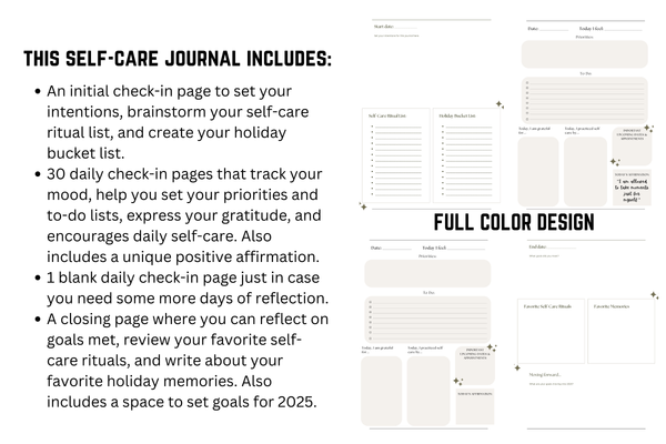 Holiday Self-Care Journal for Mothers